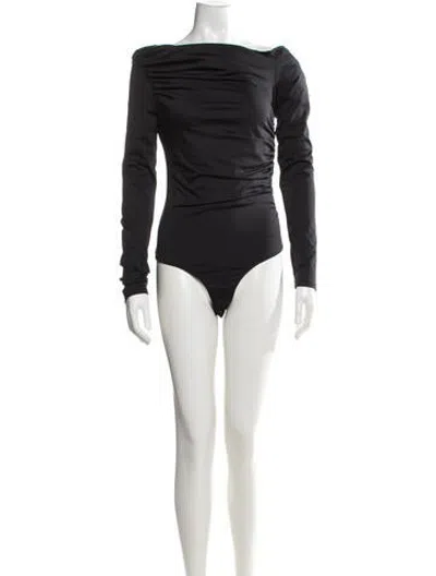 Pre-owned Agolde Off-the-shoulder Long Sleeve Bodysuit In Black