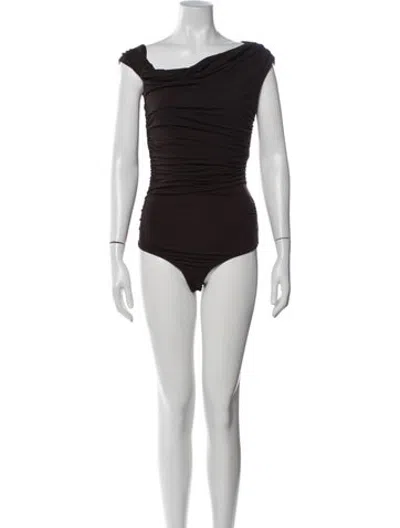 Pre-owned Agolde Off-the-shoulder Sleeveless Bodysuit In Black