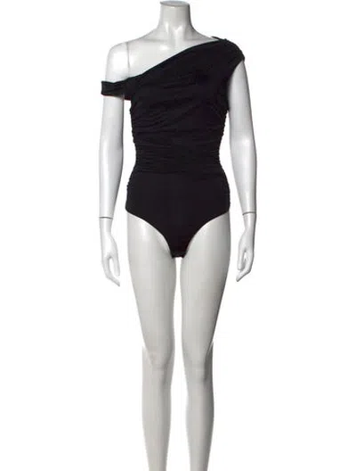 Pre-owned Agolde One-shoulder Sleeveless Bodysuit W/ Tags In Black
