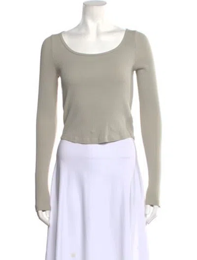 Pre-owned Agolde Scoop Neck Long Sleeve Top In Grey