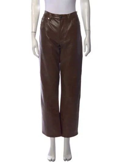 Pre-owned Agolde Straight Leg Pants In Brown