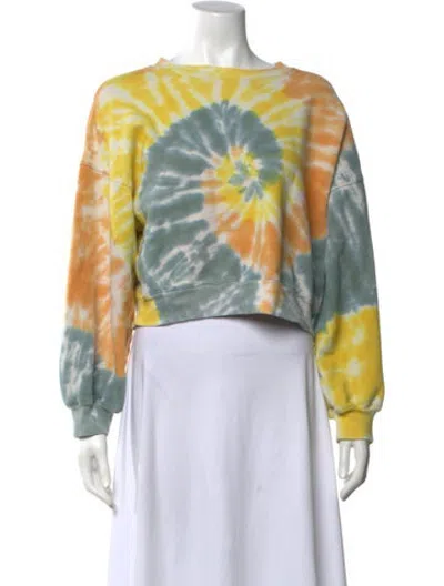 Pre-owned Agolde Tie-dye Print Crew Neck Sweatshirt In Yellow