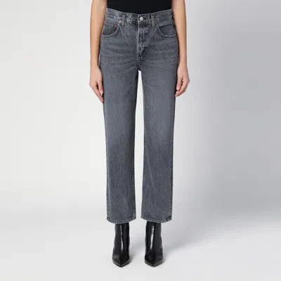 Agolde Valen Grey Washed Jeans In Regenerated Denim