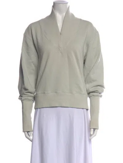 Pre-owned Agolde V-neck Long Sleeve Sweatshirt In Green