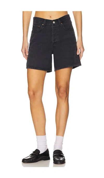 Agolde Woman Denim Shorts Black Size 29 Organic Cotton In Course (washed Black)