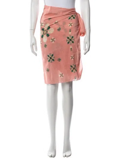 Pre-owned Agua Bendita Floral Print Mini Skirt W/ Tags In Pink