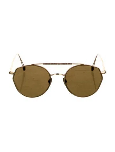 Pre-owned Ahlem Aviator Tinted Sunglasses In Gold