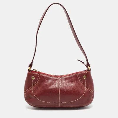 Pre-owned Aigner Burgundy Leather Hobo Bag