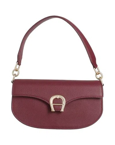 Aigner Woman Handbag Burgundy Size - Leather In Red