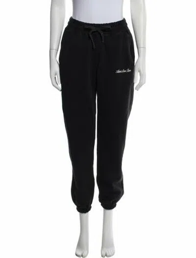 Pre-owned Aimé Leon Dore Graphic Print Embroidered Accent Sweatpants In Black