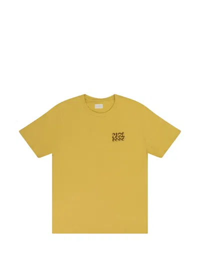 Aimé Leon Dore Stacked Logo-print T-shirt In Yellow