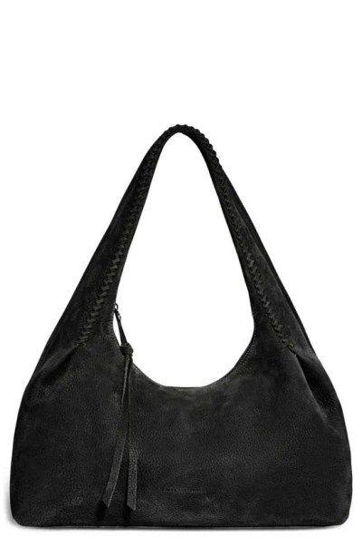 Aimee Kestenberg Aura Leather Shoulder Bag In Black Nubuck