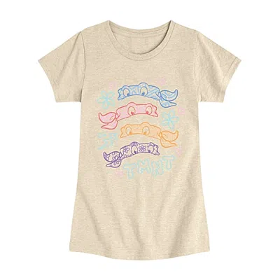 Air Waves Leo Raph Donny Mikey Masks Big Kid Girls Crew Neck Short Sleeve Regular Fit Teenage Mutant Ninja Tur In Neutral