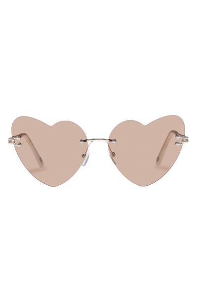 Aire Cosmic Love 62mm Oversize Heart Sunglasses In Gold / Marble