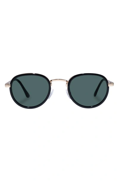 Aire Cygnus 46mm Round Sunglasses In Black / Gold