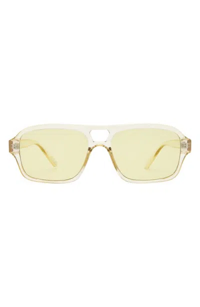 Aire Gender Inclusive Valeon 56mm Square Aviator Sunglasses In Transparent