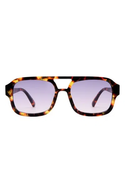 Aire Whirlpool 53mm Aviator Sunglasses In Amber Tort/lilac Pink Grad