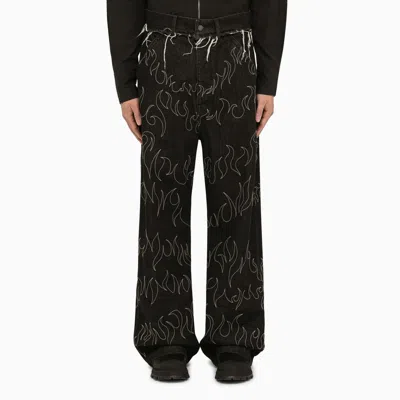 Airei Black Embroidered Jeans