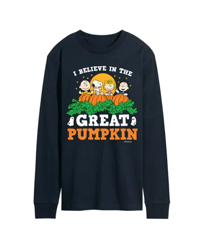 Airwaves Men's Believe In The Great Pumpkin Long-sleeve Regular-fit Graphic T-shirt In Navy