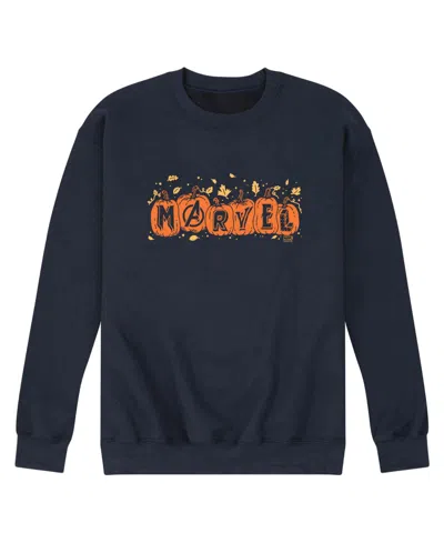 Airwaves Men's Fall Halloween Pumpkin Logo Fleece Long-sleeve Sweatshirt In Navy