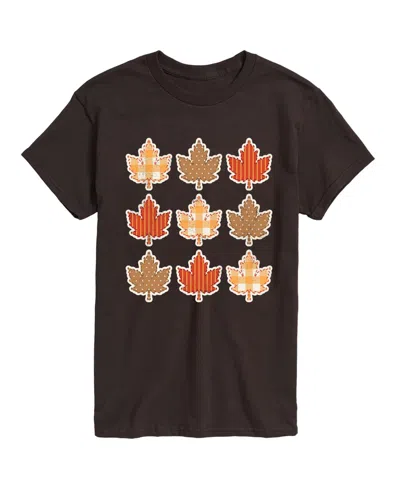 Airwaves Men's Fall Leaf Grid Graphic T-shirt In Dark Brown