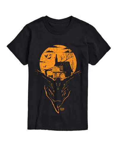 Airwaves Men's Halloween Moon Haunted House Graphic Regular-fit T-shirt In Black