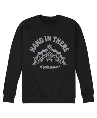 Airwaves Men's Hang In There Bat Halloween Graphic Fleece Sweatshirt In Black