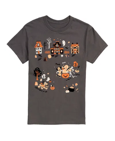 Airwaves Men's Mickey Halloween Neighborhood Graphic T-shirt In Charcoal