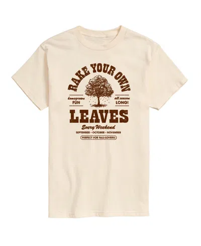 Airwaves Men's Rake Your Own Leaves Fall Graphic T-shirt In Cream