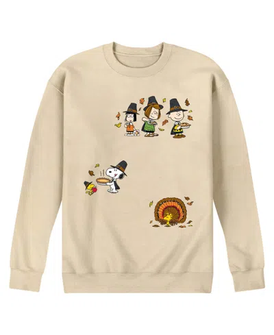 Airwaves Men's Snoopy Woodstock Charlie Fleece Long-sleeve Sweatshirt In Cream