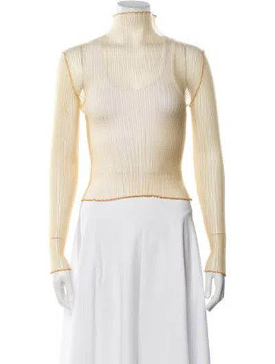 Pre-owned Aisling Camps Turtleneck Long Sleeve Top In Yellow