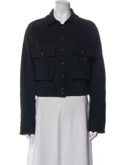 Pre-owned Aje Leather Utility Jacket In Black