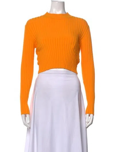 Pre-owned Aje Mock Neck Long Sleeve Top In Yellow
