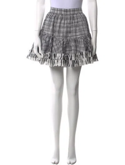 Pre-owned Aje Plaid Print Mini Skirt W/ Tags In White