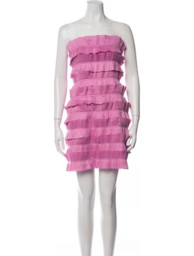 Pre-owned Aje Strapless Mini Dress In Pink