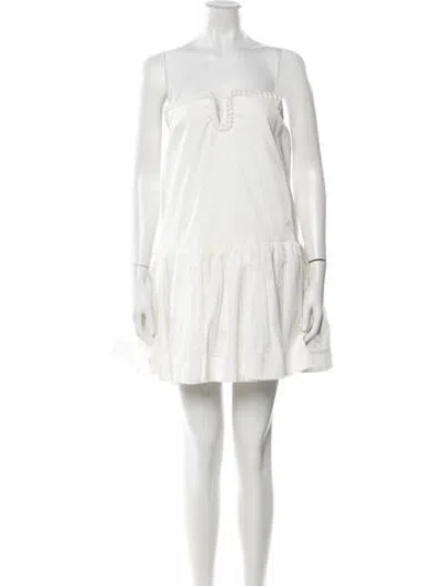 Pre-owned Aje Strapless Mini Dress In White