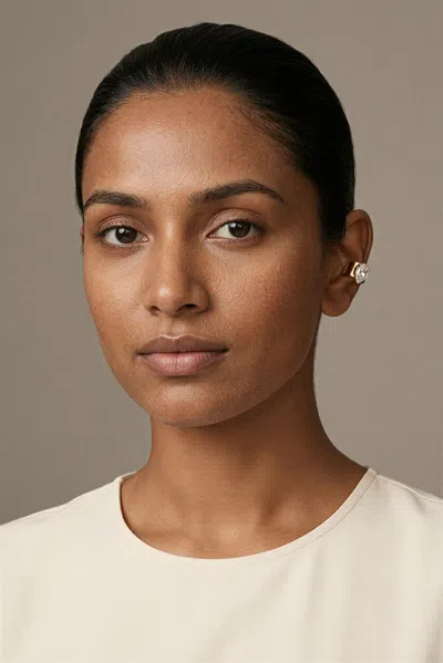 Akalia Lior Waterproof Pear-cut Crystal Ear Cuff In Gold