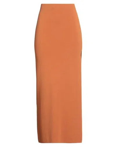 Akep Woman Maxi Skirt Rust Size M Viscose, Polyamide In Orange