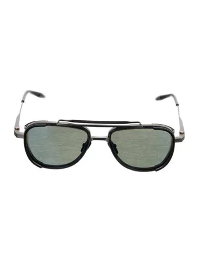 Pre-owned Akoni Aviator Mirrored Sunglasses In Blue/grey