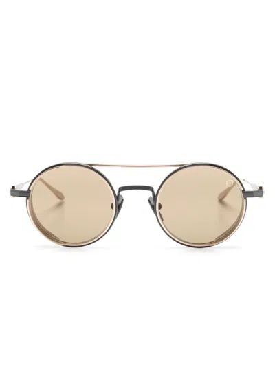 Akoni Eris Round-frame Sunglasses In Brown