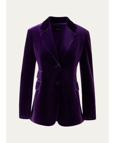 Akris Arie Velvet Single-breasted Jacket In Purple