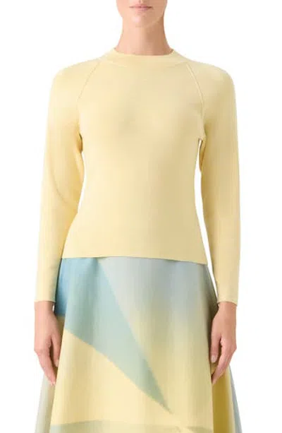 Akris Cashmere & Silk Mock Neck Sweater In Sun