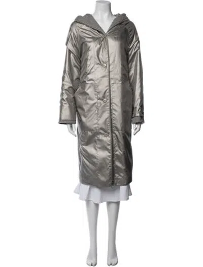 Pre-owned Akris Cashmere Coat In Grey/metallic