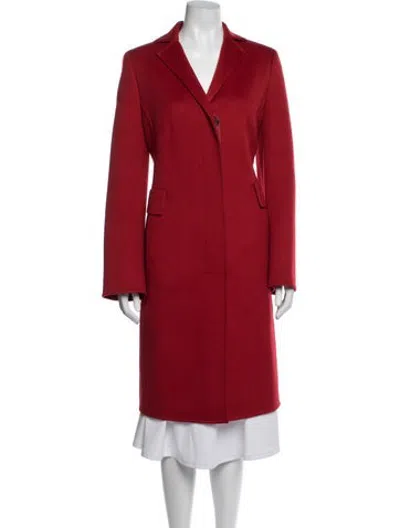 Pre-owned Akris Cashmere Coat In Red