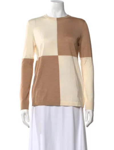 Pre-owned Akris Cashmere Colorblock Pattern Sweater In Neutrals