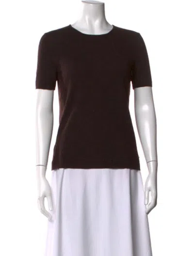 Pre-owned Akris Cashmere Crew Neck Sweater In Brown