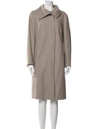 Pre-owned Akris Cashmere Houndstooth Print Skirt Suit In Neutrals