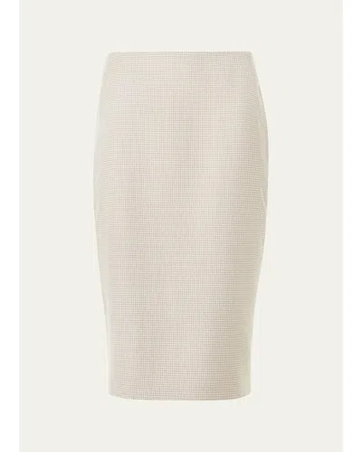 Akris Cashmere Pepita Pencil Skirt In Neutral