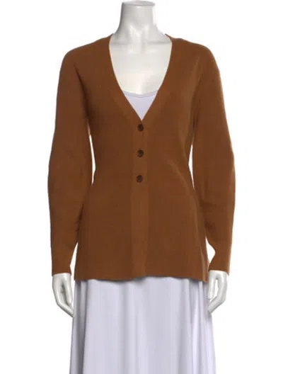 Pre-owned Akris Cashmere V-neck Sweater In Neutrals