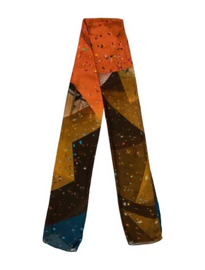 Pre-owned Akris Graphic Print Scarf In Brown
